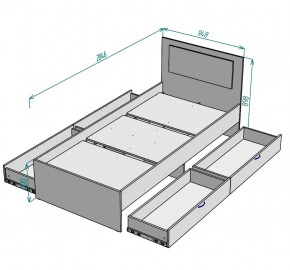 Кровать Ольга L38 (900) 4 ящика в Кудымкаре - kudymkar.ok-mebel.com | фото 2