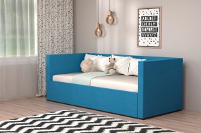 Кровать с ПМ (арт.030) (с/м 900*2000мм) (б/матр), ткань синяя в Кудымкаре - kudymkar.ok-mebel.com | фото