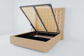 Кровать Венеция ЛЮКС с ПМ 900 (экокожа бежевая) в Кудымкаре - kudymkar.ok-mebel.com | фото