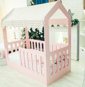 Кровать-домик без ящика 800*1600 (Розовый) в Кудымкаре - kudymkar.ok-mebel.com | фото