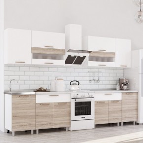 Кухня Айсбери 2.4 м (Белый/Дуб Сонома) в Кудымкаре - kudymkar.ok-mebel.com | фото