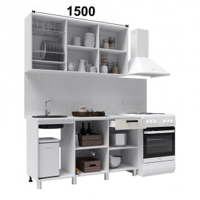Кухня ДИОР 1500 (Белый/Дуб Крафт белый) в Кудымкаре - kudymkar.ok-mebel.com | фото 2