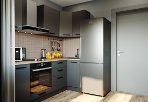 Кухня угловая Антрацит 2200х1000 (Стол. 38мм) в Кудымкаре - kudymkar.ok-mebel.com | фото