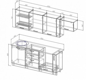 Кухонный гарнитур Антрацит 2550 (Стол. 26мм) в Кудымкаре - kudymkar.ok-mebel.com | фото 2