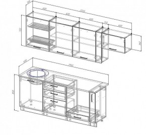 Кухонный гарнитур Антрацит 2550 (Стол. 38мм) в Кудымкаре - kudymkar.ok-mebel.com | фото 3