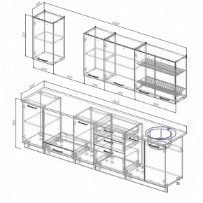 Кухонный гарнитур Антрацит 2800 (Стол. 26мм) в Кудымкаре - kudymkar.ok-mebel.com | фото 2