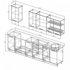 Кухонный гарнитур Антрацит 2800 (Стол. 38мм) в Кудымкаре - kudymkar.ok-mebel.com | фото 3