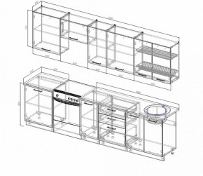 Кухонный гарнитур Антрацит 3000 (Стол. 26мм) в Кудымкаре - kudymkar.ok-mebel.com | фото 2