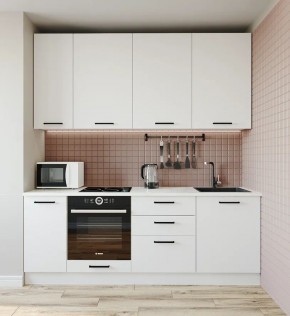 Кухонный гарнитур Белый Глянец 2200 h950 (Стол. 38мм) в Кудымкаре - kudymkar.ok-mebel.com | фото