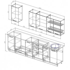 Кухонный гарнитур Капри 2800 (Стол. 26мм) в Кудымкаре - kudymkar.ok-mebel.com | фото 2