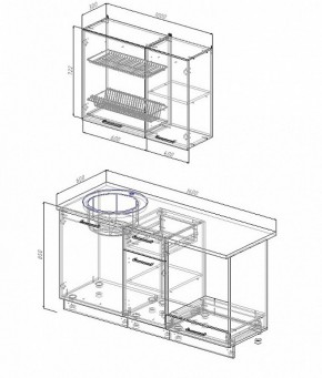 Кухонный гарнитур Лофт 1600 (Стол. 26мм) в Кудымкаре - kudymkar.ok-mebel.com | фото 2