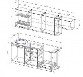 Кухонный гарнитур Лофт 2550 (Стол. 38мм) в Кудымкаре - kudymkar.ok-mebel.com | фото 2