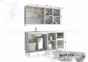 Кухонный гарнитур Орхидея 1.6 (M43/белый) в Кудымкаре - kudymkar.ok-mebel.com | фото 2