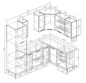 Кухонный гарнитур угловой Трансильвания 2400x1600 мм (Стол. 38 мм) в Кудымкаре - kudymkar.ok-mebel.com | фото 2