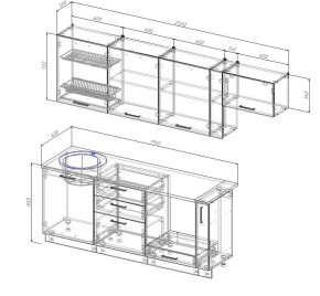 Кухонный гарнитур Вегас 2550 (Стол. 26мм) в Кудымкаре - kudymkar.ok-mebel.com | фото 2