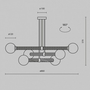 Люстра на штанге Maytoni Teatro MOD287PL-06BS в Кудымкаре - kudymkar.ok-mebel.com | фото 3