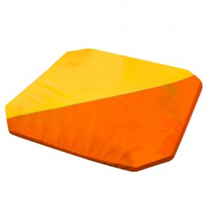 Мат гимнастический 1,3x1,3x0,05м складной скошенные углы цв.оранжевый-желтый в Кудымкаре - kudymkar.ok-mebel.com | фото 1