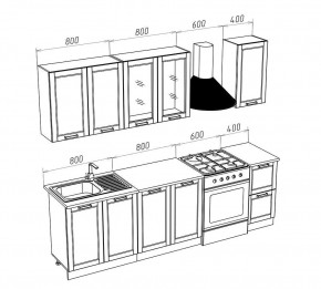 МИЛАНО Кухонный гарнитур 2,0 м Компоновка №1 (Орех) в Кудымкаре - kudymkar.ok-mebel.com | фото 3