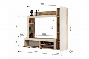 НИКОЛЬ Гостиная (Дуб крафт серый/софт айвори) в Кудымкаре - kudymkar.ok-mebel.com | фото 2