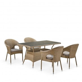 Обеденный комплект плетеной мебели T198B/Y79B-W56 Light Brown (4+1) в Кудымкаре - kudymkar.ok-mebel.com | фото 1