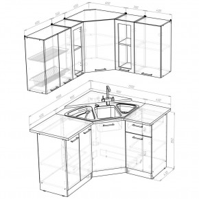 ОЛЬГА Кухонный гарнитур Оптима 2 (1500*1300 мм) в Кудымкаре - kudymkar.ok-mebel.com | фото 2