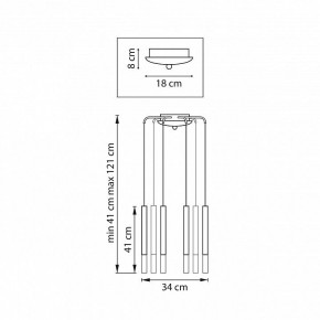Подвесная люстра Lightstar Tubo L8T747133 в Кудымкаре - kudymkar.ok-mebel.com | фото 3