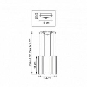 Подвесная люстра Lightstar Tubo L8T747247 в Кудымкаре - kudymkar.ok-mebel.com | фото 3
