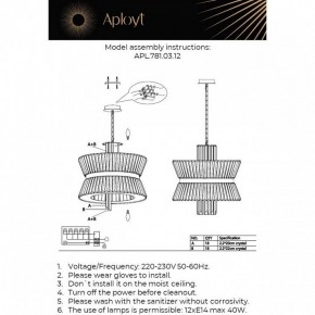 Подвесной светильник Aployt Virzhiniya APL.781.03.12 в Кудымкаре - kudymkar.ok-mebel.com | фото 3