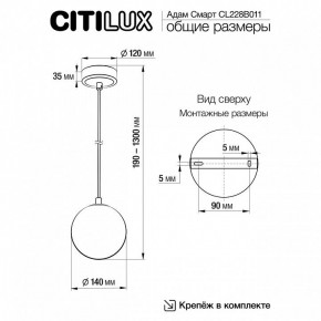 Подвесной светильник Citilux Адам Смарт CL228B011 в Кудымкаре - kudymkar.ok-mebel.com | фото 5