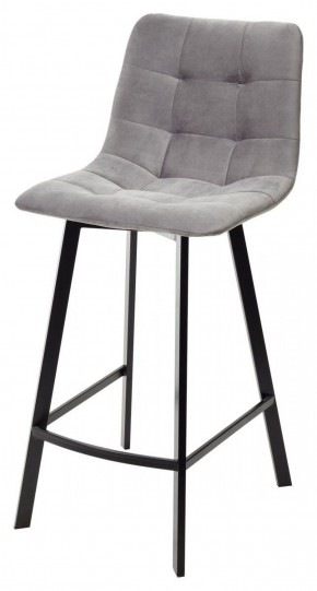 Полубарный стул CHILLI-QB SQUARE светло-серый #26, велюр / черный каркас (H=66cm) М-City в Кудымкаре - kudymkar.ok-mebel.com | фото