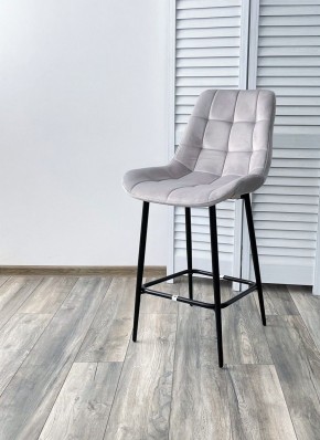 Полубарный стул ХОФМАН, цвет H-09 Светло-серый, велюр / черный каркас H=63cm М-City в Кудымкаре - kudymkar.ok-mebel.com | фото 2