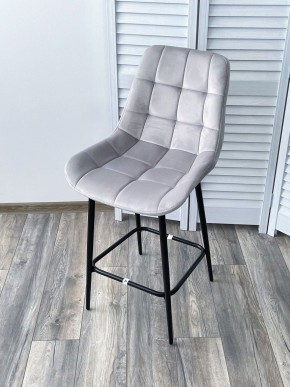 Полубарный стул ХОФМАН, цвет H-09 Светло-серый, велюр / черный каркас H=63cm М-City в Кудымкаре - kudymkar.ok-mebel.com | фото 4