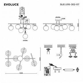 Потолочная люстра EVOLUCE SIERRA SLE1195-302-07 в Кудымкаре - kudymkar.ok-mebel.com | фото 7