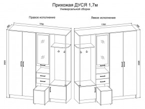 Прихожая Дуся 1.7 УНИ (Дуб Бунратти/Белый Бриллиант) в Кудымкаре - kudymkar.ok-mebel.com | фото 2