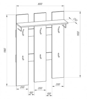 Прихожая-вешалка большая 800 в Кудымкаре - kudymkar.ok-mebel.com | фото 2