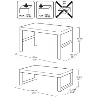 Раскладной стол Лион с регулируемой высотой столешницы (Lyon rattan table) графит (h400/650) в Кудымкаре - kudymkar.ok-mebel.com | фото 3