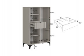 РИЧ Комод 2 со стеклом в Кудымкаре - kudymkar.ok-mebel.com | фото 3