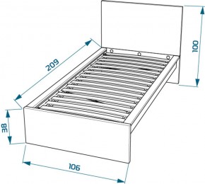 S01033 Варма Сэнг 90 кровать, 106х208х100/38, белый в Кудымкаре - kudymkar.ok-mebel.com | фото 3