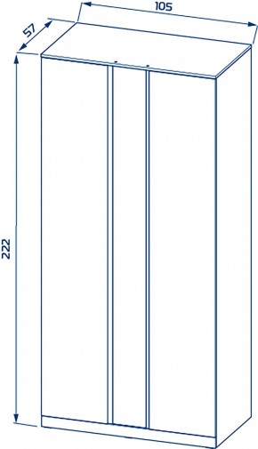 S01194 Варма Стор 105 шкаф распашной с зеркалом 222х105х57, белый в Кудымкаре - kudymkar.ok-mebel.com | фото 2