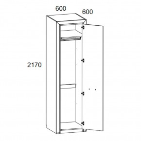 Шкаф 1DG, OLIVIA, цвет вудлайн крем/дуб анкона в Кудымкаре - kudymkar.ok-mebel.com | фото 2