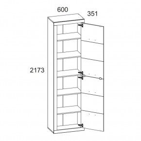 Шкаф 1DM OSKAR , цвет дуб Санремо в Кудымкаре - kudymkar.ok-mebel.com | фото 3