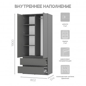 Шкаф 2-х створчатый Симпл ШК-03 (графит) в Кудымкаре - kudymkar.ok-mebel.com | фото 5