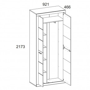 Шкаф 2D OSKAR , цвет дуб Санремо в Кудымкаре - kudymkar.ok-mebel.com | фото 4