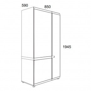 Шкаф 2D/TYP 20A, LINATE ,цвет белый/сонома трюфель в Кудымкаре - kudymkar.ok-mebel.com | фото 3