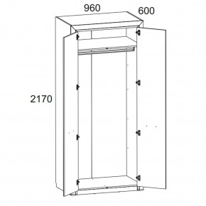 Шкаф 2DG, OLIVIA, цвет вудлайн крем/дуб анкона в Кудымкаре - kudymkar.ok-mebel.com | фото 2