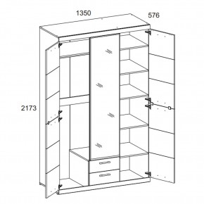 Шкаф 3D2S Z OSKAR , цвет дуб Санремо в Кудымкаре - kudymkar.ok-mebel.com | фото