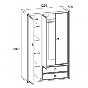 Шкаф 3DG2S, MAGELLAN, цвет Сосна винтаж в Кудымкаре - kudymkar.ok-mebel.com | фото 4