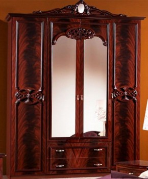 Шкаф 4-х дверный с зеркалами (03.144) Ольга (могано) в Кудымкаре - kudymkar.ok-mebel.com | фото
