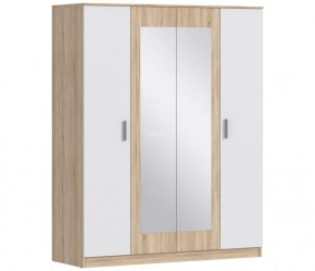 Шкаф 4х дверный с зеркалами Уют СБ-2750/1 (Дуб Сонома/Белый) в Кудымкаре - kudymkar.ok-mebel.com | фото