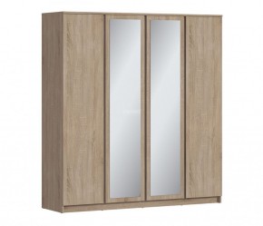 Шкаф 4х дверный с зеркалами Веста СБ-3082 (Дуб Сонома) в Кудымкаре - kudymkar.ok-mebel.com | фото